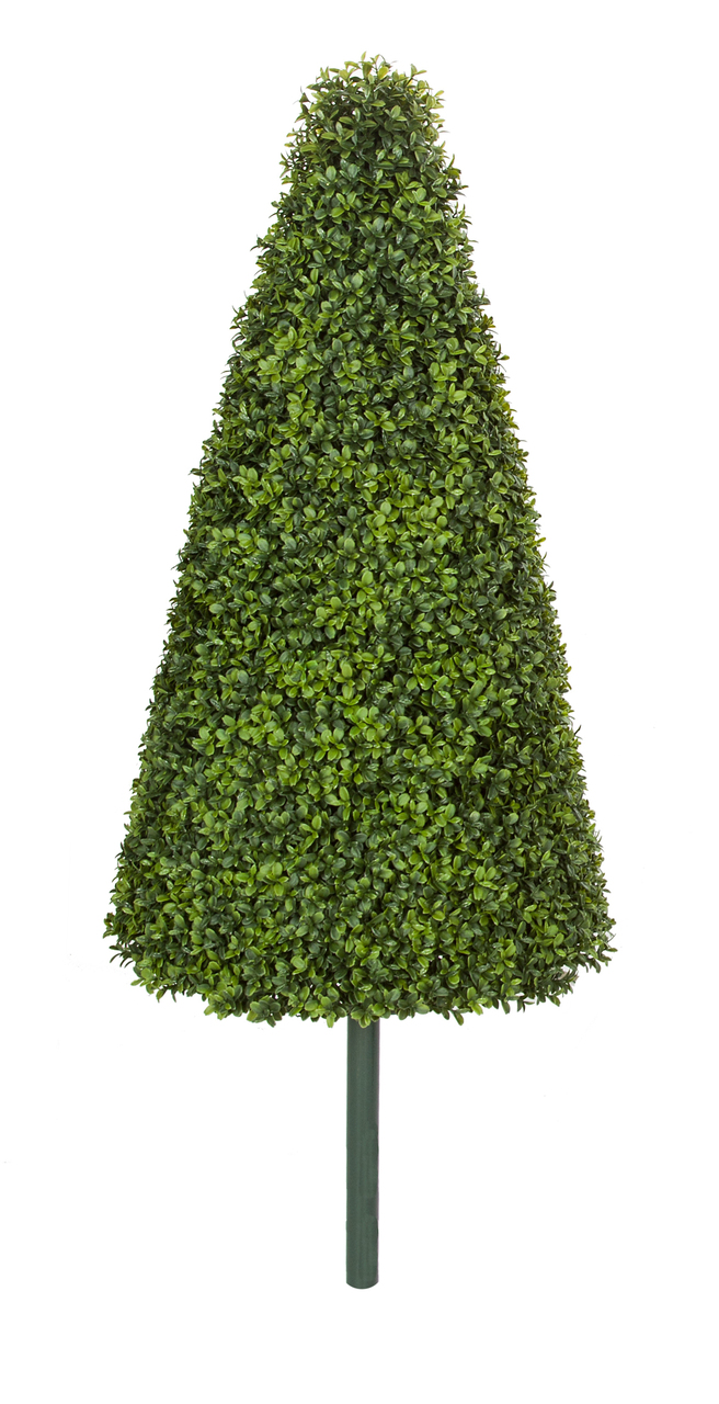 34 inch Polyblend (Plastic) English Boxwood Cone Topiary